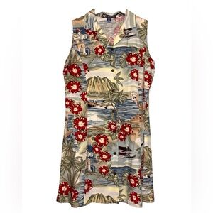 Big Dogs Floral Print Sleeveless Dress medium